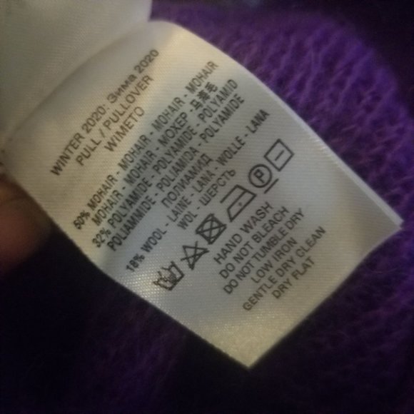 Purple Mohair sweater made in Italy Essential Antwerp size xs - Picture 10 of 10